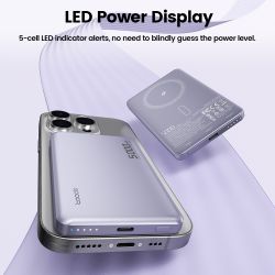 Бездротовий зарядний пристрій Toocki Magenetic PowerBank 10000mAh 15W для Magsafe PD 20W Extenal Battery для iPhone 17 16 15 14 