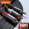 Cáp RCA Toocki, giắc cắm 3.5mm sang 2 cáp âm thanh RCA AUX, dùng cho điện thoại thông minh, amply, hệ thống âm thanh gia đình, c