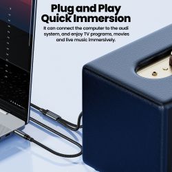 Cáp RCA Toocki, giắc cắm 3.5mm sang 2 cáp âm thanh RCA AUX, dùng cho điện thoại thông minh, amply, hệ thống âm thanh gia đình, c