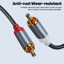 Cáp RCA Toocki, giắc cắm 3.5mm sang 2 cáp âm thanh RCA AUX, dùng cho điện thoại thông minh, amply, hệ thống âm thanh gia đình, c