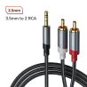 Cáp RCA Toocki, giắc cắm 3.5mm sang 2 cáp âm thanh RCA AUX, dùng cho điện thoại thông minh, amply, hệ thống âm thanh gia đình, c