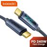 Cáp USB Toocki 240W Type C sang Type C PD3.1 màn hình hiển thị kỹ thuật số, sạc nhanh 100W, tương thích với Macbook, iPhone 16 1