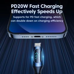 Cáp USB C Toocki PD 20W dành cho iPhone 14 13 12 11 Pro Max XR XS Màn hình Cáp sạc nhanh USB C sang Lightning cho iPhone