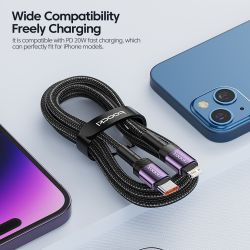 Toocki PD 27W Cable for iPhone 14 13 12 11 Pro Max 8 7 Plus Macbook 2.4A Fast Charging USB C to Lighting Cable Data Wire