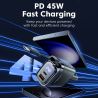 Bộ sạc ô tô Toocki 105W USB C cáp rút 0.75m PD 45W QC 3.0 SCP SFC2.0 PPS Sạc nhanh cho iPhone 17 16 Samsung Tablet