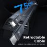 Bộ sạc ô tô Toocki 105W USB C cáp rút 0.75m PD 45W QC 3.0 SCP SFC2.0 PPS Sạc nhanh cho iPhone 17 16 Samsung Tablet