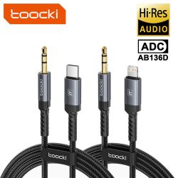 Cáp chuyển đổi âm thanh Toocki USB-C/Lightning sang jack 3.5mm AUX (đầu đực sang đầu đực)