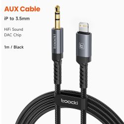 Cáp chuyển đổi âm thanh Toocki USB-C/Lightning sang jack 3.5mm AUX (đầu đực sang đầu đực)