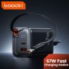Toocki 67W GaN USB C 충전기 (접이식 Type C 케이블 포함) PPS PD3.0 SFC2.0 고속 충전기 (iPhone 16 15, Samsung S25 S24, 노트북 호환)