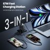 Toocki 67W GaN USB C 충전기 (접이식 Type C 케이블 포함) PPS PD3.0 SFC2.0 고속 충전기 (iPhone 16 15, Samsung S25 S24, 노트북 호환)