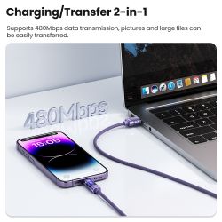 Cáp USB Lightning Toocki tự động tắt nguồn thông minh, dòng điện 2.4A, cáp sạc dữ liệu cho iPhone 14 13 12 11 Pro Max 8 7 SE XS 
