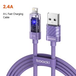 Cáp USB Lightning Toocki tự động tắt nguồn thông minh, dòng điện 2.4A, cáp sạc dữ liệu cho iPhone 14 13 12 11 Pro Max 8 7 SE XS 