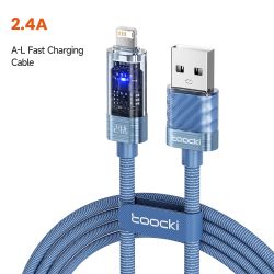 Cáp USB Lightning Toocki tự động tắt nguồn thông minh, dòng điện 2.4A, cáp sạc dữ liệu cho iPhone 14 13 12 11 Pro Max 8 7 SE XS 