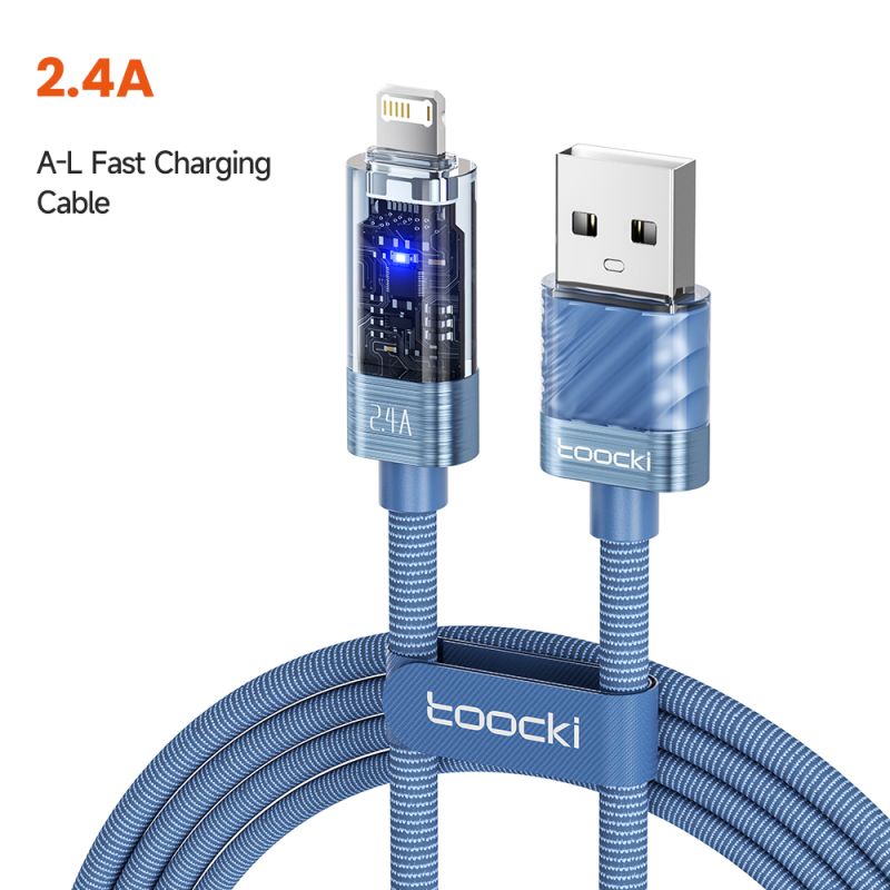 Cáp USB Lightning Toocki tự động tắt nguồn thông minh, dòng điện 2.4A, cáp sạc dữ liệu cho iPhone 14 13 12 11 Pro Max 8 7 SE XS 
