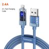 Cáp USB Lightning Toocki tự động tắt nguồn thông minh, dòng điện 2.4A, cáp sạc dữ liệu cho iPhone 14 13 12 11 Pro Max 8 7 SE XS 