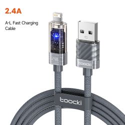 Cáp USB Lightning Toocki tự động tắt nguồn thông minh, dòng điện 2.4A, cáp sạc dữ liệu cho iPhone 14 13 12 11 Pro Max 8 7 SE XS 