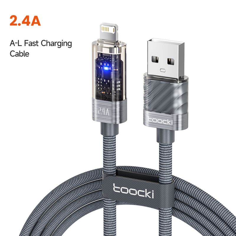 Cáp USB Lightning Toocki tự động tắt nguồn thông minh, dòng điện 2.4A, cáp sạc dữ liệu cho iPhone 14 13 12 11 Pro Max 8 7 SE XS 