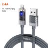 Cáp USB Lightning Toocki tự động tắt nguồn thông minh, dòng điện 2.4A, cáp sạc dữ liệu cho iPhone 14 13 12 11 Pro Max 8 7 SE XS 