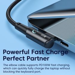 Cáp USB Type-C sang Type-C góc 90 độ Toocki dành cho Xiaomi Samsung Huawei Macbook iPad, sạc nhanh 100W, cáp dữ liệu Type-C.