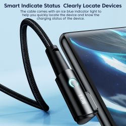 Cáp USB Type-C sang Type-C góc 90 độ Toocki dành cho Xiaomi Samsung Huawei Macbook iPad, sạc nhanh 100W, cáp dữ liệu Type-C.