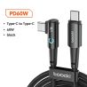 Cáp USB Type-C sang Type-C góc 90 độ Toocki dành cho Xiaomi Samsung Huawei Macbook iPad, sạc nhanh 100W, cáp dữ liệu Type-C.