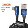 Cáp USB Type-C sang Type-C góc 90 độ Toocki dành cho Xiaomi Samsung Huawei Macbook iPad, sạc nhanh 100W, cáp dữ liệu Type-C.