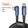 Cáp USB Type-C sang Type-C góc 90 độ Toocki dành cho Xiaomi Samsung Huawei Macbook iPad, sạc nhanh 100W, cáp dữ liệu Type-C.