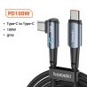 Cáp USB Type-C sang Type-C góc 90 độ Toocki dành cho Xiaomi Samsung Huawei Macbook iPad, sạc nhanh 100W, cáp dữ liệu Type-C.