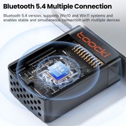 Bộ chuyển đổi WiFi Bluetooth USB Toocki 2 trong 1, bộ phát băng tần kép 2.4G/5G AX900 WiFi 6 900Mbps, card mạng không dây cho PC