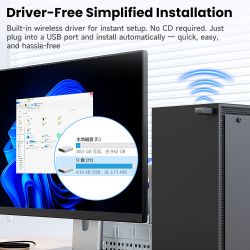 Bộ chuyển đổi WiFi Bluetooth USB Toocki 2 trong 1, bộ phát băng tần kép 2.4G/5G AX900 WiFi 6 900Mbps, card mạng không dây cho PC