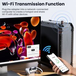 Bộ chuyển đổi WiFi Bluetooth USB Toocki 2 trong 1, bộ phát băng tần kép 2.4G/5G AX900 WiFi 6 900Mbps, card mạng không dây cho PC