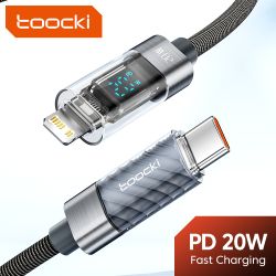 Toocki USB-Typ-C-Kabel für iPhone 14, 13, 12, 11 Pro Max, XR, XS, Digitalanzeige, PD, 20W USB-Lightning-Kabel, Schnellladefunkti