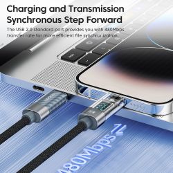 Toocki USB-Typ-C-Kabel für iPhone 14, 13, 12, 11 Pro Max, XR, XS, Digitalanzeige, PD, 20W USB-Lightning-Kabel, Schnellladefunkti