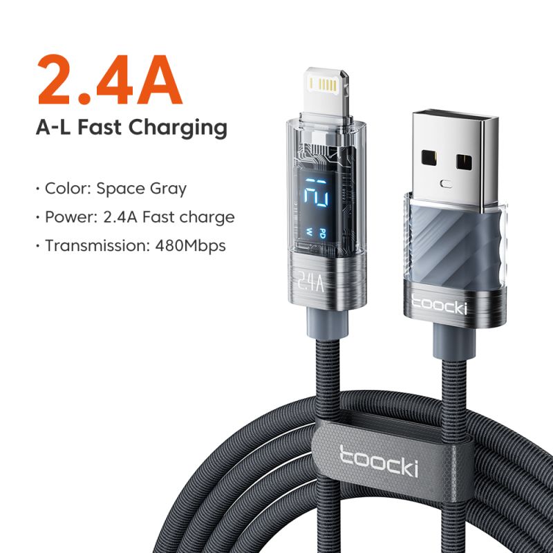 Toocki USB-Typ-C-Kabel für iPhone 14, 13, 12, 11 Pro Max, XR, XS, Digitalanzeige, PD, 20W USB-Lightning-Kabel, Schnellladefunkti