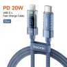 Toocki USB-Typ-C-Kabel für iPhone 14, 13, 12, 11 Pro Max, XR, XS, Digitalanzeige, PD, 20W USB-Lightning-Kabel, Schnellladefunkti