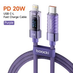 Toocki USB-Typ-C-Kabel für iPhone 14, 13, 12, 11 Pro Max, XR, XS, Digitalanzeige, PD, 20W USB-Lightning-Kabel, Schnellladefunkti
