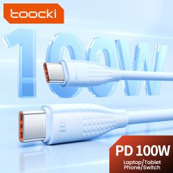 Cáp sạc nhanh Toocki USB Type C sang Type C cho iPhone 16 15 Macbook iPad 100W 5A, tương thích với Samsung Xiaomi.