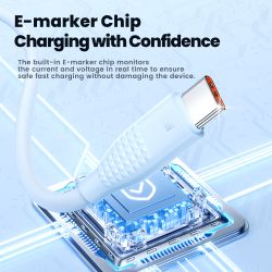 Cáp sạc nhanh Toocki USB Type C sang Type C cho iPhone 16 15 Macbook iPad 100W 5A, tương thích với Samsung Xiaomi.