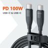 Cáp sạc nhanh Toocki USB Type C sang Type C cho iPhone 16 15 Macbook iPad 100W 5A, tương thích với Samsung Xiaomi.