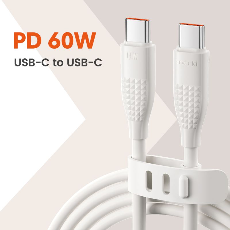 Cáp sạc nhanh Toocki USB Type C sang Type C cho iPhone 16 15 Macbook iPad 100W 5A, tương thích với Samsung Xiaomi.