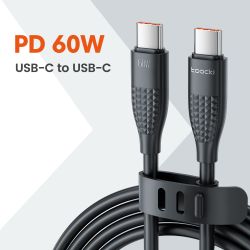 Cáp sạc nhanh Toocki USB Type C sang Type C cho iPhone 16 15 Macbook iPad 100W 5A, tương thích với Samsung Xiaomi.