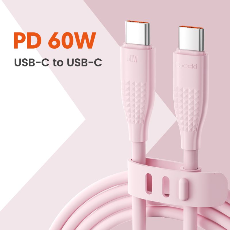 Cáp sạc nhanh Toocki USB Type C sang Type C cho iPhone 16 15 Macbook iPad 100W 5A, tương thích với Samsung Xiaomi.