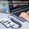 Toocki Coiled USB Type C Lightning Cable Digital Display Spring 100W Fast Charing Type C Charger Cord for Mobile Phones Laptops