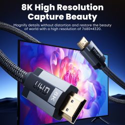 Cáp HDMI USB Toocki dành cho Xiaomi TV Box, PS5, USB HUB, máy chiếu, tốc độ cực cao, được chứng nhận 8K@60Hz, 48Gbps, EARC, Dolb