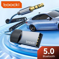 Bộ thu âm thanh Bluetooth 5.0 Toocki dành cho ô tô, chuyển đổi từ USB sang jack 3.5mm AUX, bộ phát Bluetooth rảnh tay cho ô tô.