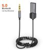 Bộ thu âm thanh Bluetooth 5.0 Toocki dành cho ô tô, chuyển đổi từ USB sang jack 3.5mm AUX, bộ phát Bluetooth rảnh tay cho ô tô.