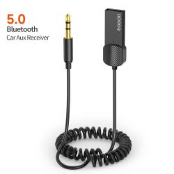 Bộ thu âm thanh Bluetooth 5.0 Toocki dành cho ô tô, chuyển đổi từ USB sang jack 3.5mm AUX, bộ phát Bluetooth rảnh tay cho ô tô.