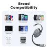 Cáp USB C 100W Toocki dành cho iPhone 16 15 Pro Max Samsung S25 24, dây cáp dữ liệu sạc nhanh, cáp Type C có thể thu gọn dành ch