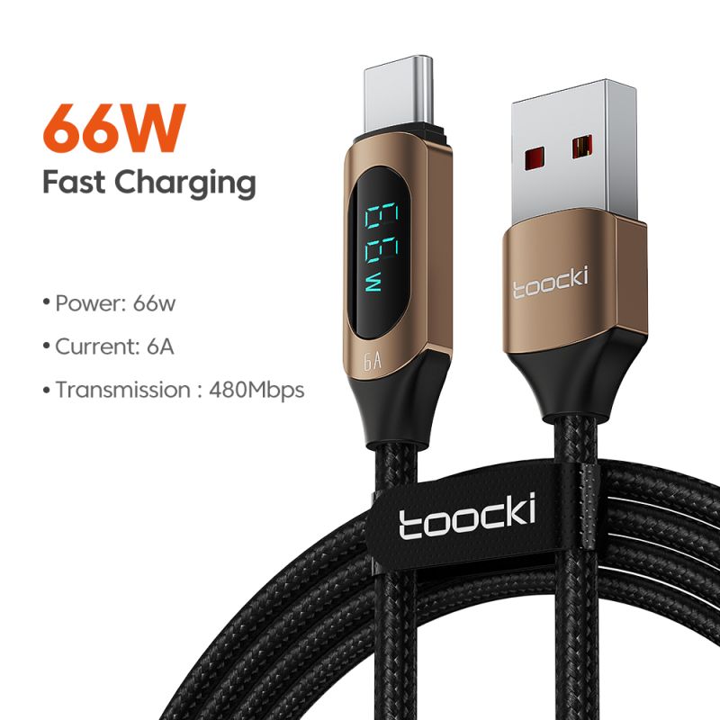 Kabel Toocki typu C do typu C 100 W PD Szybka ładowarka USB C do USB C Kabel wyświetlacza do Xiaomi POCO f3 Realme Macbook iPad