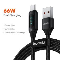 Kabel Toocki typu C do typu C 100 W PD Szybka ładowarka USB C do USB C Kabel wyświetlacza do Xiaomi POCO f3 Realme Macbook iPad